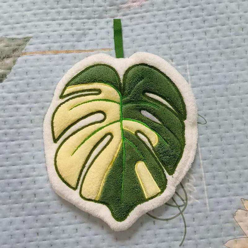 Leaf Wipe Hand Towel Coral Fluff Towel Kitchen Cleaning Household Soft Absorbent Creative Hanging Bathroom Hand Towel