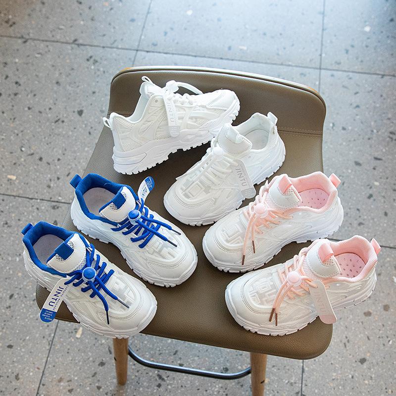 Dad Shoes Girls Comfortable Breathable New Women's Shoes Spring and Autumn Boys Sports Leisure White Shoes 5