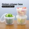 Portable Double-layer Stackable Oval Plastic Fresh-keeping Box for Ginger, Garlic and Onion