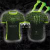 Чоловіча спортивна футболка з 3D-принтом Monster Energy для тренувань на свіжому повітрі, відпочинку та повсякденного спорту, з коротким рукавом