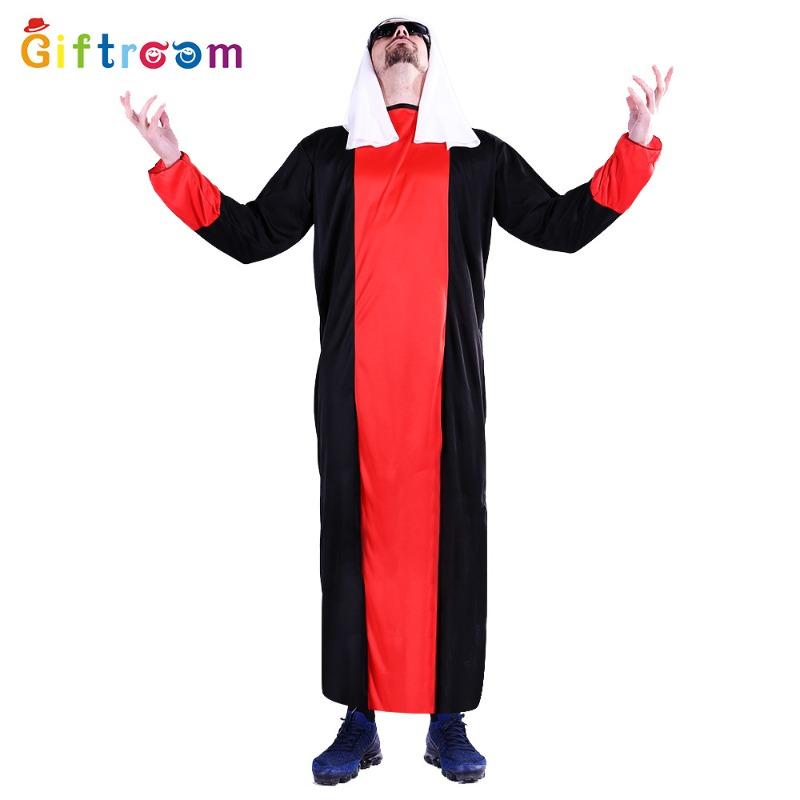 Halloween Carnival Party Prince Male Red and Black Dubai Dress Performance Costume