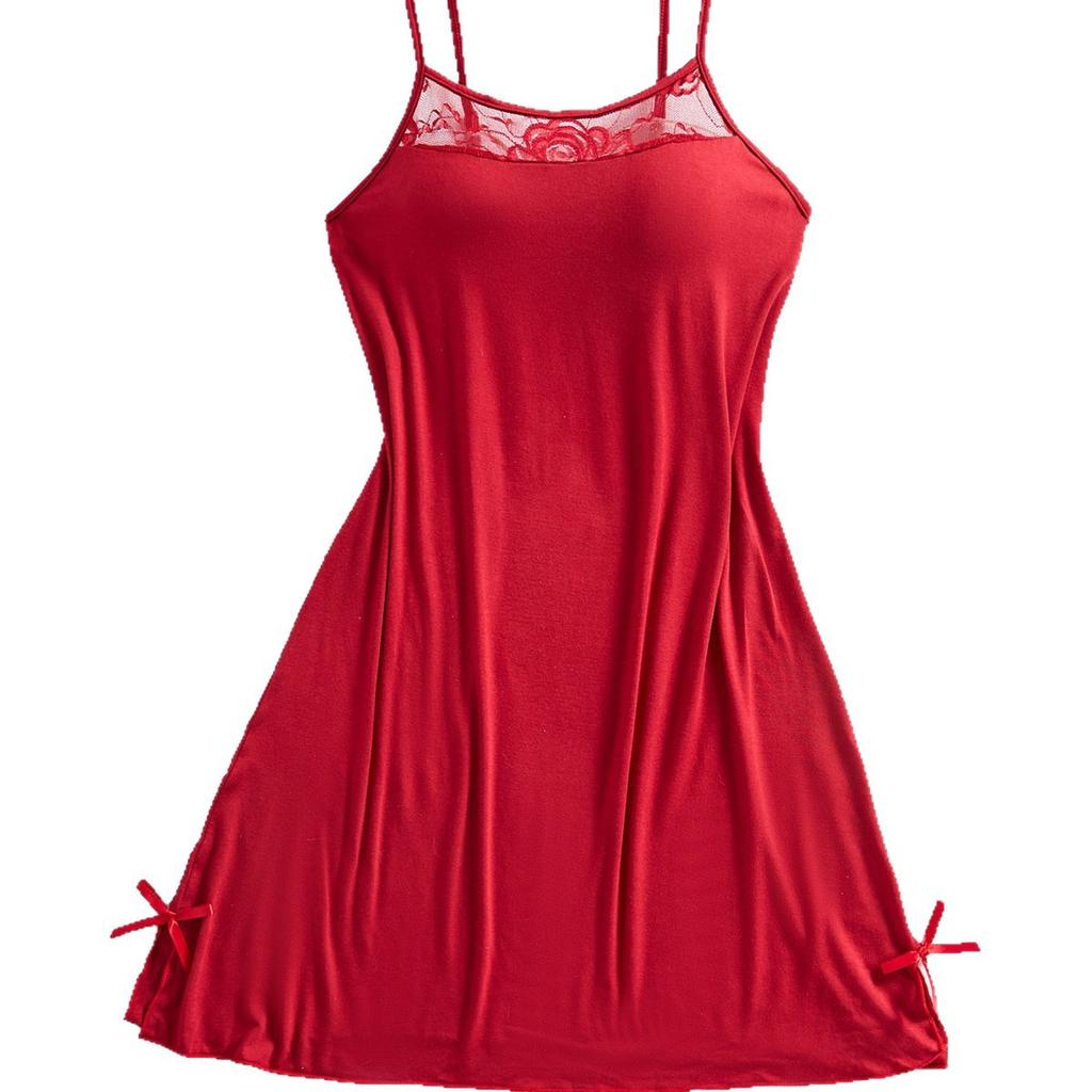 New, Comfortable and Breathable Lace Mesh Sexy Slim Suspender Nightdress