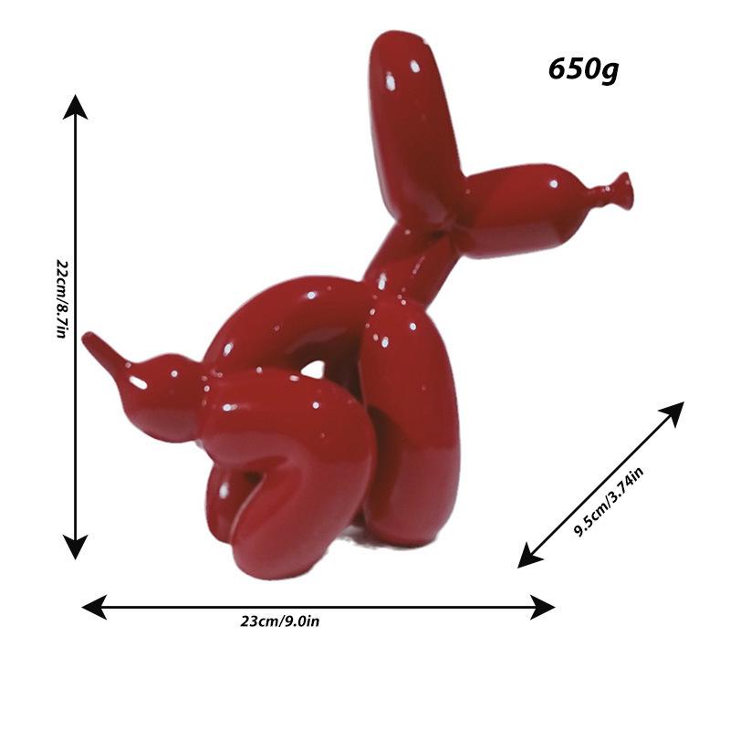 Shiny Balloon Dog Poop Art Statue: Cute Animal Sculpture for Home Decor