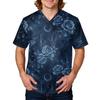 Men's Halloween Print Medical Scrub Top V Neck Tie Pocket Comfortable Fit Workwear for Healthcare Professionals Daily Use