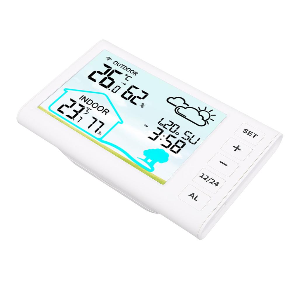Hava Durumu Tahmini Saati Çok Fonksiyonlu 12S 24S Kablosuz İç Mekan Dış Mekan Termometresi Higrometre için
