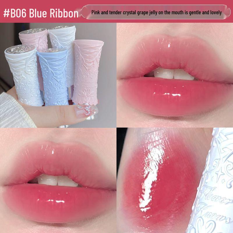 Flower Knows Swan Ballet Lip Glaze: Mirror Finish, Non-Transfer, Watery Light, Nude Lipstick for Women.