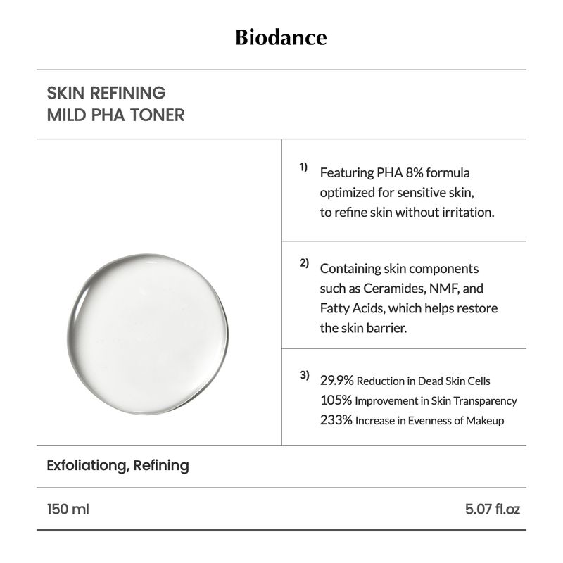 Biodance Hautverfeinernder milder PHA-Toner 150 ml