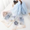 Fashion silk wool scarf women hijab pashmina shawls wrap Luxury Bandana Blanket Floral Pashmina Embroidery Scarves Foulard