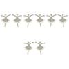 Golden Dancer Figure Earrings For Women Daily Wear Craftsmanship 0.67x0.51 Inches 4 Pairs