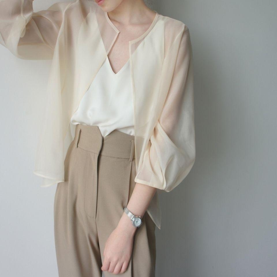 French Retro Sun-protective Cardigan for Women Thin Style Small Shawl A Summer Outer Piece Chiffon Cover-up A Cool Top for Women
