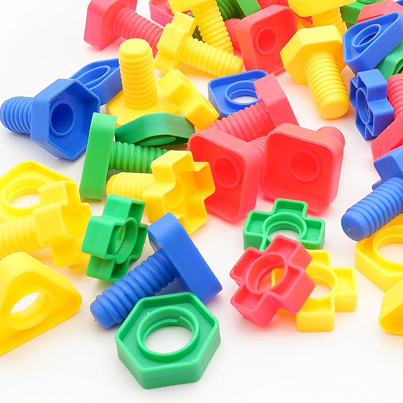 4Pair Plastic Nuts And Bolts For Kids Montessori Educational Toys Bloques De Construcción Niños De 3 5 6 7 9 Años