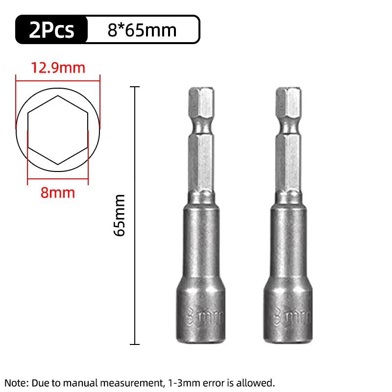 1PC Hex Socket Sleeve Nozzles Strong Magnetic Nut Driver Set Drill Bit Adapter Wind Approved Sleeve Electric 6 8 10 13 17 19MM