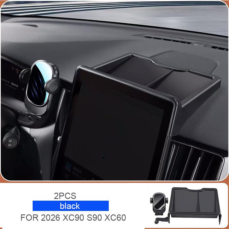 Hrlpv1 2026 For Volvo XC60 S90 XC90 Screen Rear Storage Box Central Control Phone Holder Storage Box Car Accessories