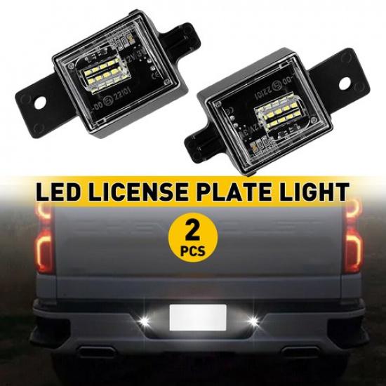 2PCS LED Rear Bumper License Plate Light Tag Lamp For 2014-2018 GMC Sierra 1500