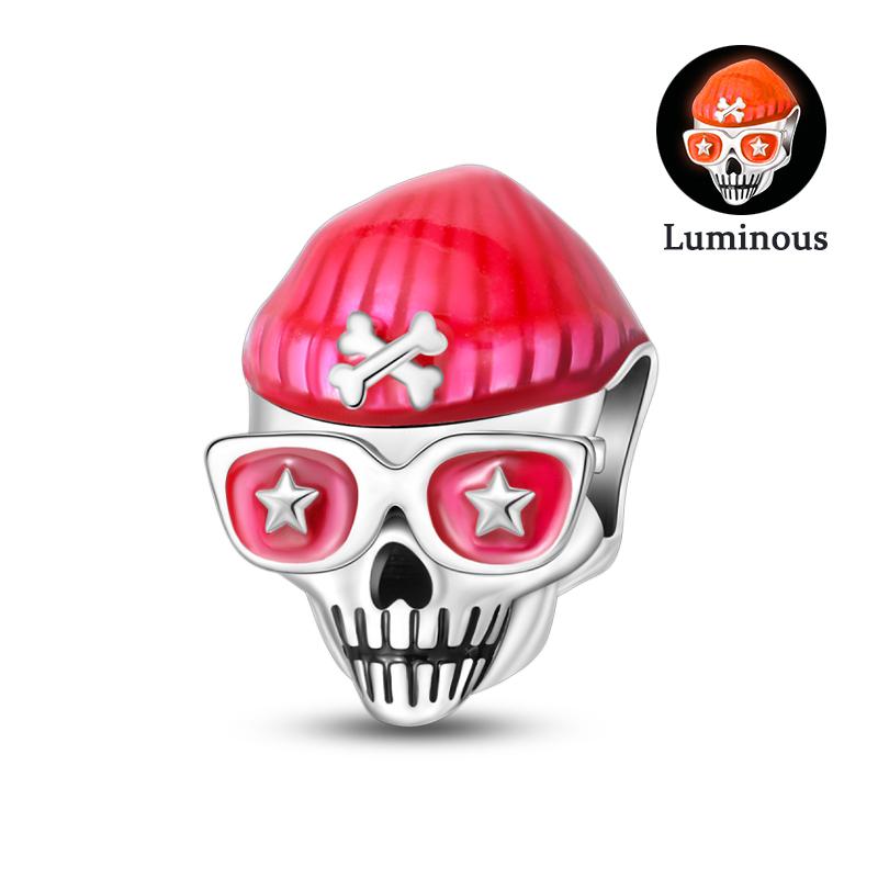 100% Copper Luminous Skeleton Ghost Clown Halloween Series Charms Beads Fit Pan Style 3Mm Diy Fine Jewelry Making