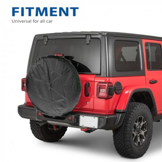 15" DIY Spare Tire Cover Black Trailer Wheel & Tyre Protector Agat Sun & Rain