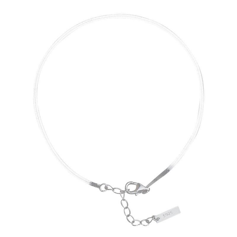 Versatile S925 Sterling Silver Anklet for Girls - Simple, Stylish Foot Chain for Summer and Autumn