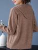 Beylimcy Hooded Long Flattering Top for and Bey72 Women's Cardigan, Sleeve, Spring, Autumn, Winter, (Coffee)