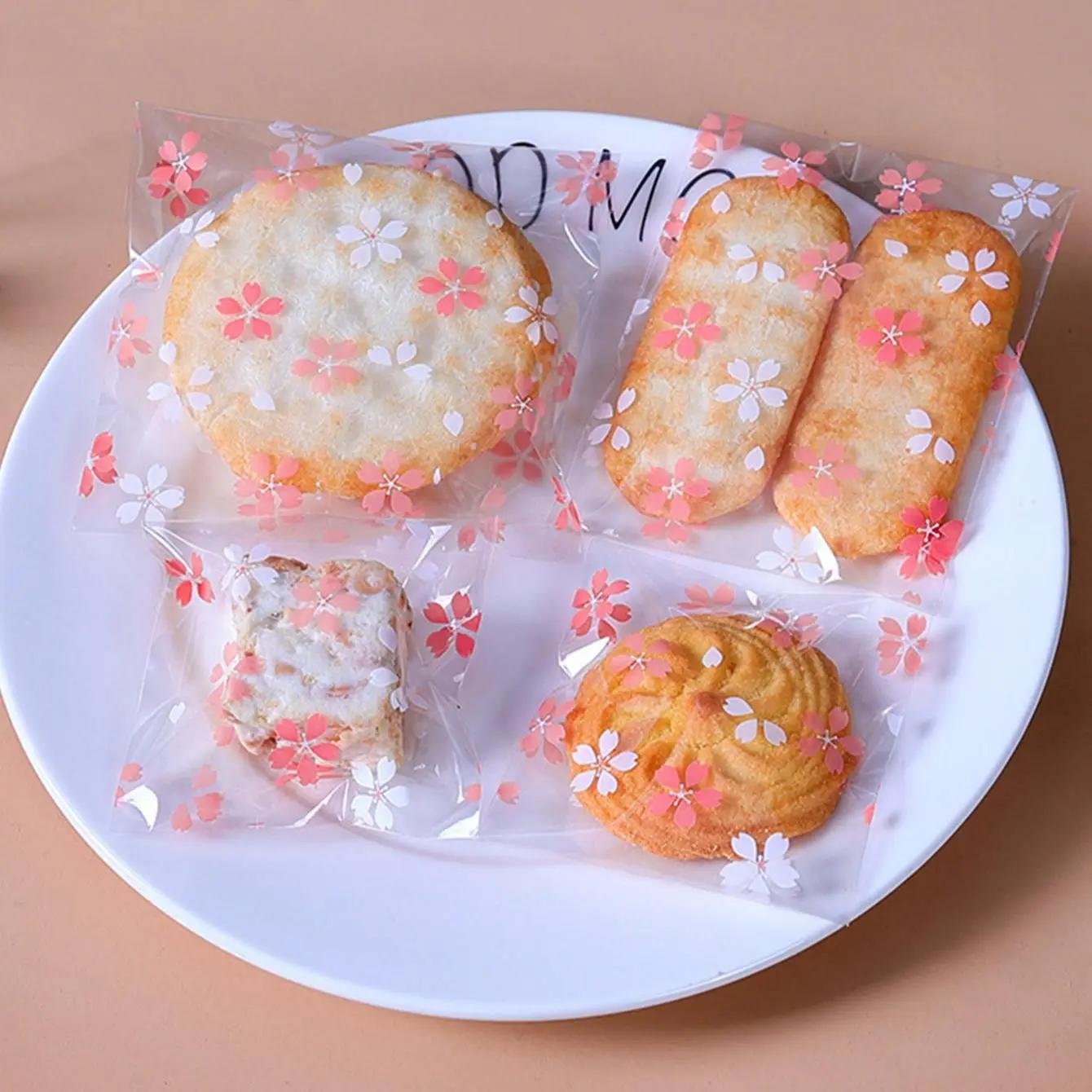 

100 шт. Мешочек для конфет с завязками «Цвет сакуры», Пакет для упаковки снежного печенья, выпечки, десертов и закусок, Подарочный пакет для вечеринки Other&Other