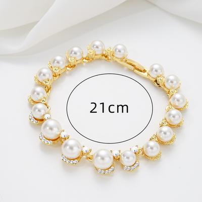 Fashion Commuter Pearl Bracelet Vintage Wrap Inlaid Zircon Baroque Jane Imitation Pearl Bracelet