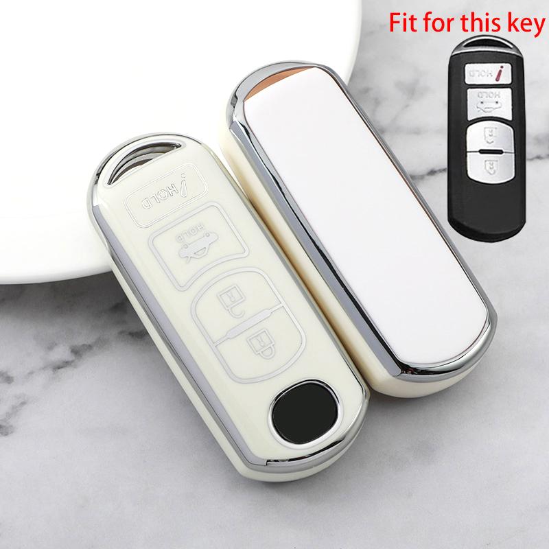 2 3 4 knapper Ny TPU bilnøkkelveske for Mazda 2 3 6 Atenza Axela Demio CX-5 CX5 CX-3 CX7 CX-9 CX30 2016 2017 2018 2019 Nøkkeldeksel