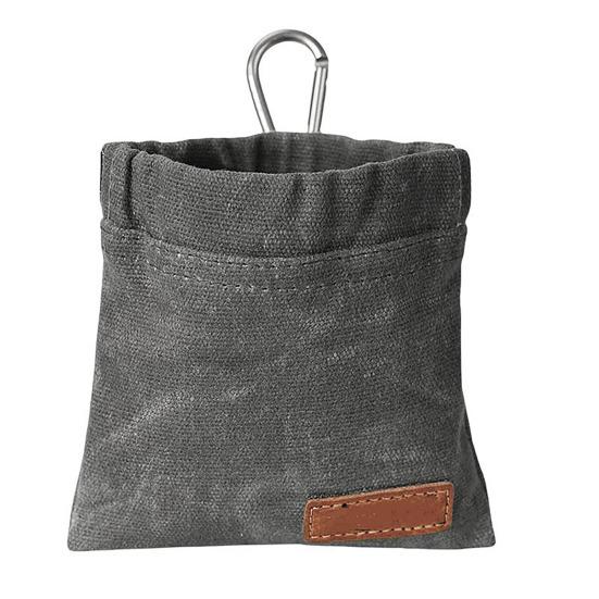 

Dog Treat Pouch Snap Closure Pet Treat Bag Canvas Portable Dog Treat Bag with Carabiner for Outdoor Walk Pet Training серый