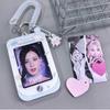 Acrylic Idol Photo Card Sleeves Keychain Student ID Badge Holder Portable Kpop Photocard Holder