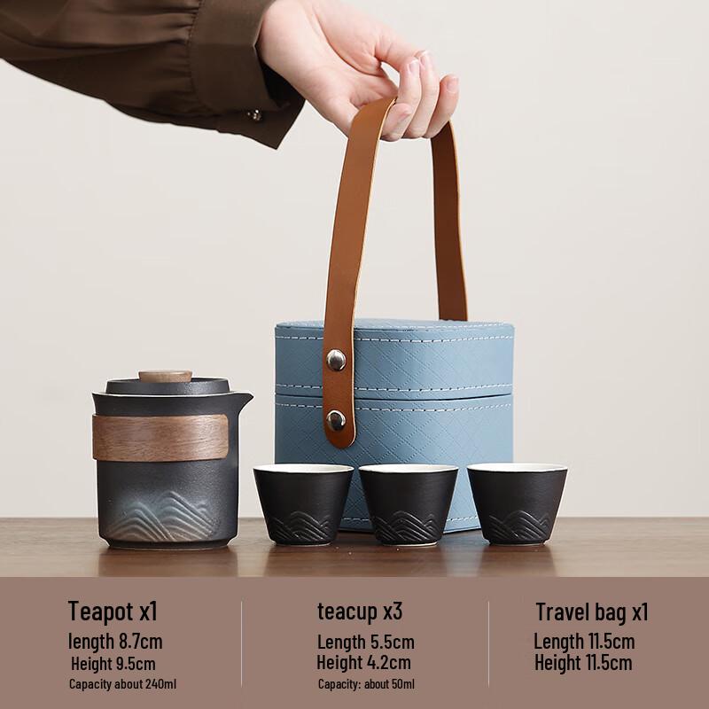 

Portable Ceramic Travel Tea Set with Quick Cup