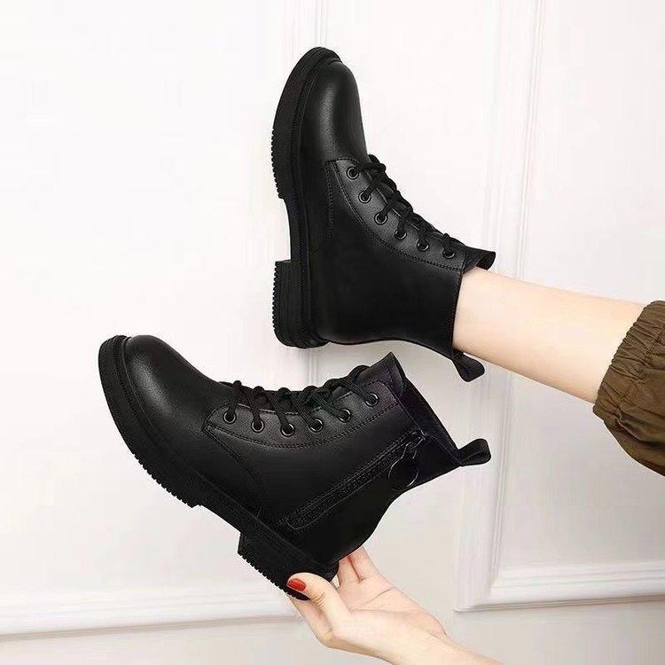 Autumn and Winter Martin Boots Women's Single Boots 2025 New British Style Soft-soled Women's Shoes Thick Heel Velvet Small Short Boots