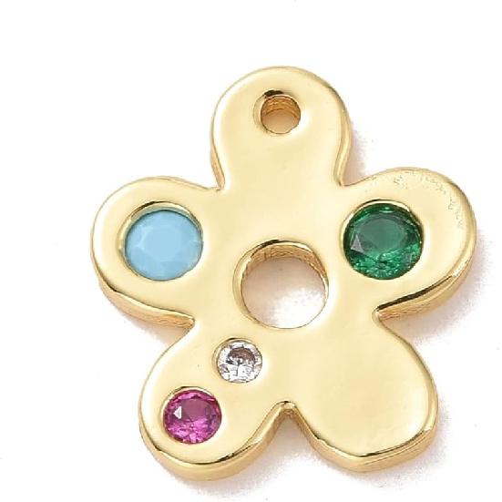 Ipotkitt 5Pcs Heart with Star Brass Micro Pave Cubic Zirconia Diffuser Locket Charm Pendants Openable Ornaments for DIY Making - 19.5x22.5mm