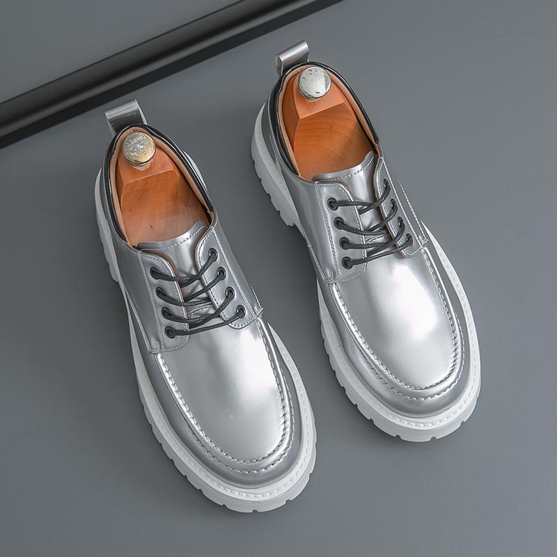 Casual Men Fashion Derby Shoes. Men Thick-soled Anti-slip Lightweight Lace-up High-end Business Leather Shoes Travel Shoes Men