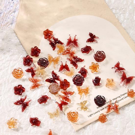30Pcs/Bag Resin Camellia Art Rhinestones Bowknot Beautiful Durable Eco-friendly Nail Nail Accessories
