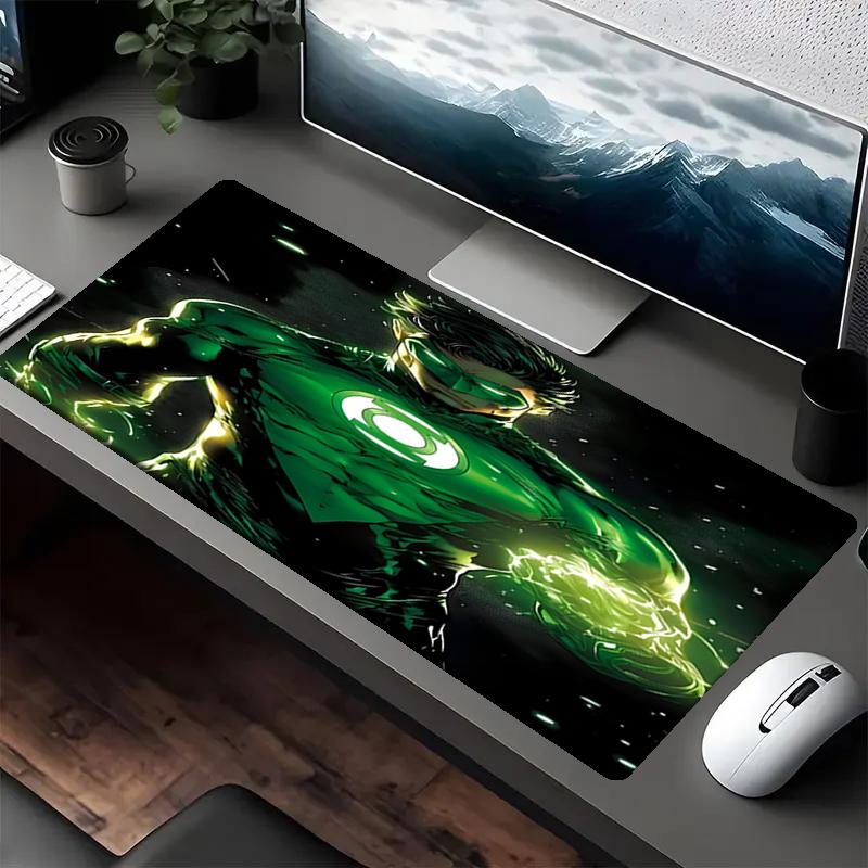 Green Lantern Theme Mouse Pad, Non Slip Rubber Base, Multifunctional Office & Home Decor, Perfect for Workspace Personalization.