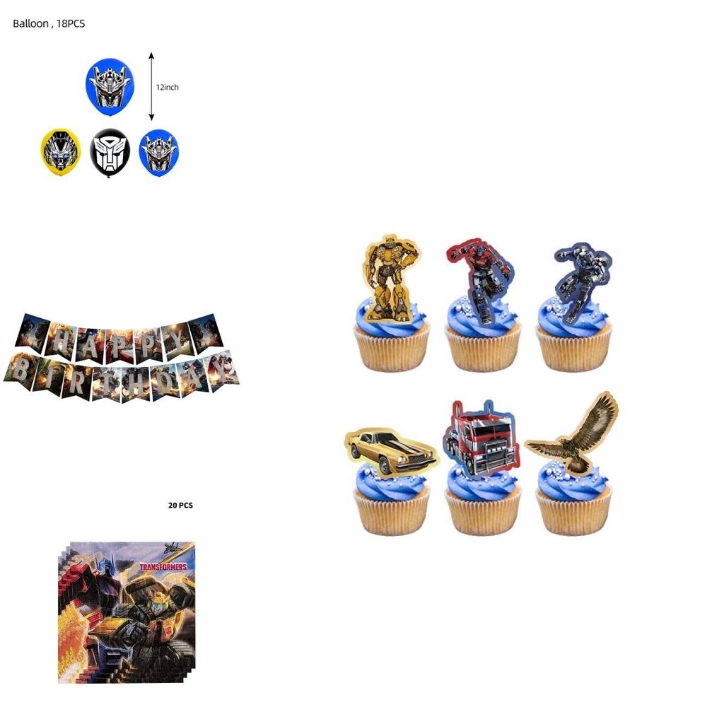 New Arrival Transformers Themed Party Supplies Decorate Your Party With Plastic Plates Paper Napkins And Tablecloth