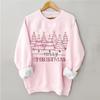 Women's Christmas Tree Printed Fashionable Round-neck Long-sleeved Sweatshirt Top