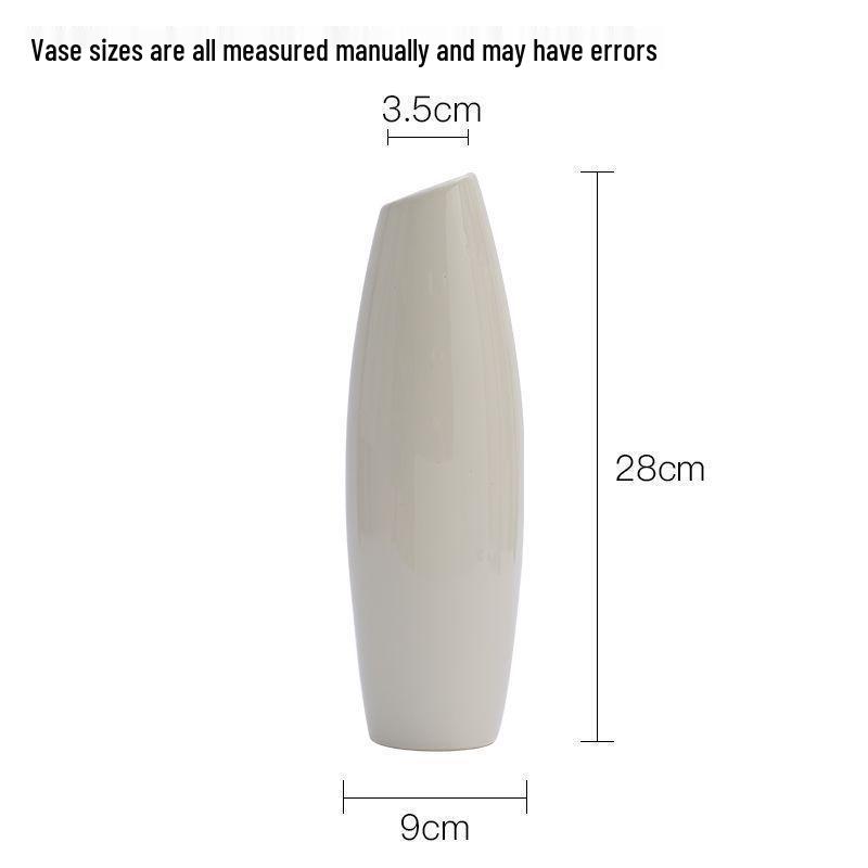 Большая белая керамическая ваза для гостиной - Высококлассное украшение для цветов