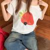 Spring 2026 One-Shoulder Off-the-Shoulder Pure Cotton Short Sleeve Women's T-shirt