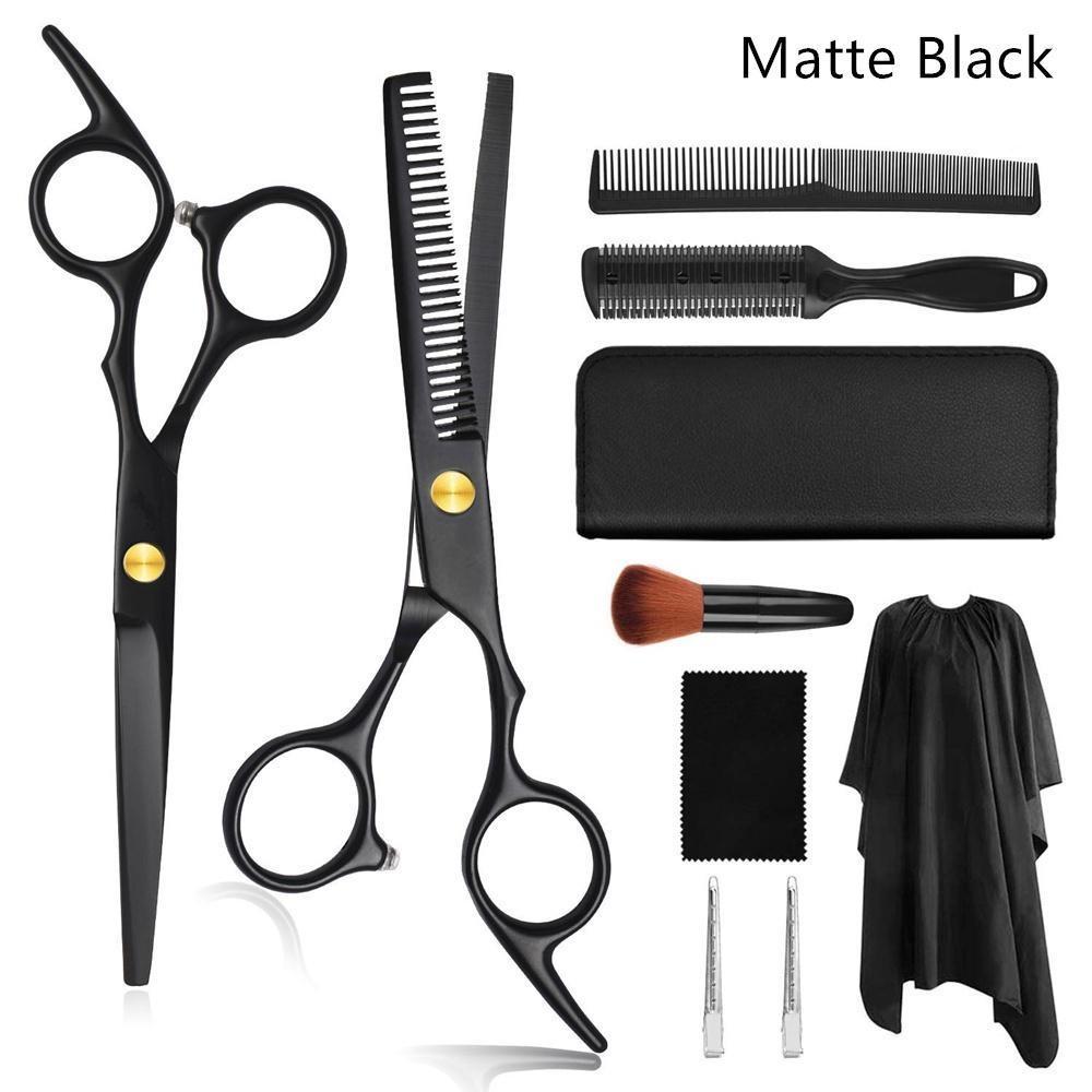 

Триммер для волос из нержавеющей стали, салонные филировочные ножницы для стрижки волос, набор инструментов, набор домашних инструментов Matte Black