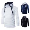 Classic Men's Pullover Hoodie With Zipper Design And Adjustable Drawstring For Winter