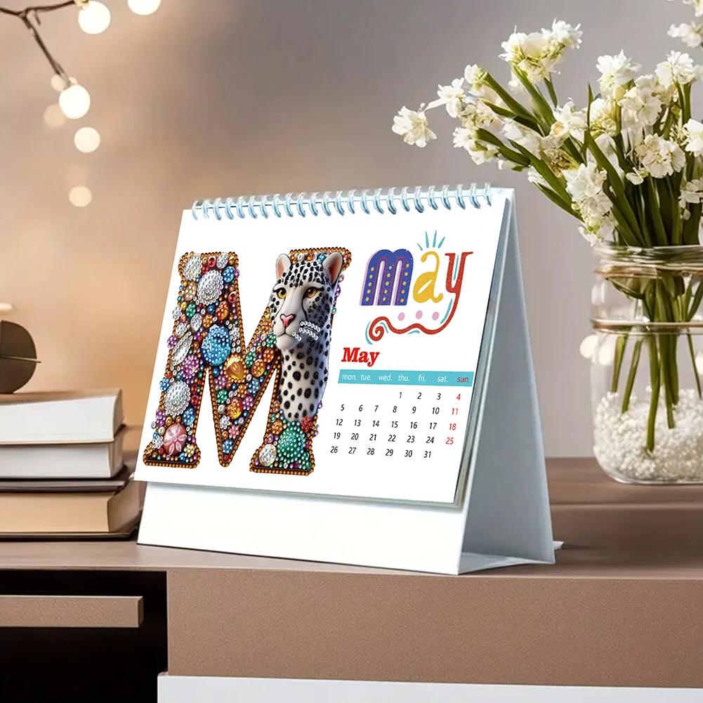 2025 Special Shape Cup Desktop Diamond Standing Calendar for Bedroom Living Room