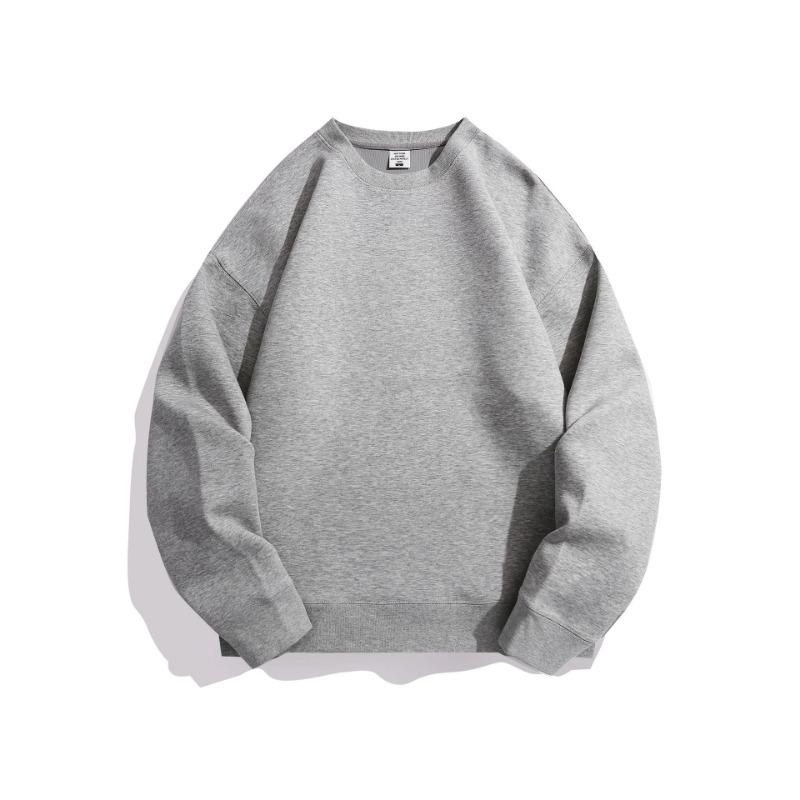 Autumn and Winter 0 Warm Solid Color Crew Neck Sweater Men's and Women's Simple Loose Casual Versatile Top