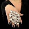 Fashion Exaggerated Super Flash Rhinestone Big Ring Catwalk Runway Modeling Photo Adjustable Ring Stylish Ornament Ring