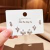 Elegant Rhinestone & Pearl Cross Stud Earrings Set for Women - Three-Piece Luxurious Accessory Collection