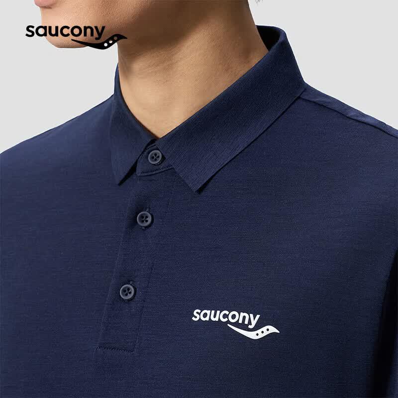 Saucony Men's Lightweight Wool Short Sleeve Polo Shirt