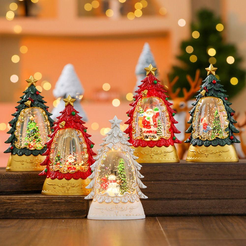 Water-Filled Christmas Wind Lantern Sculpture Kawaii Christmas Plastic Ornament Living Room