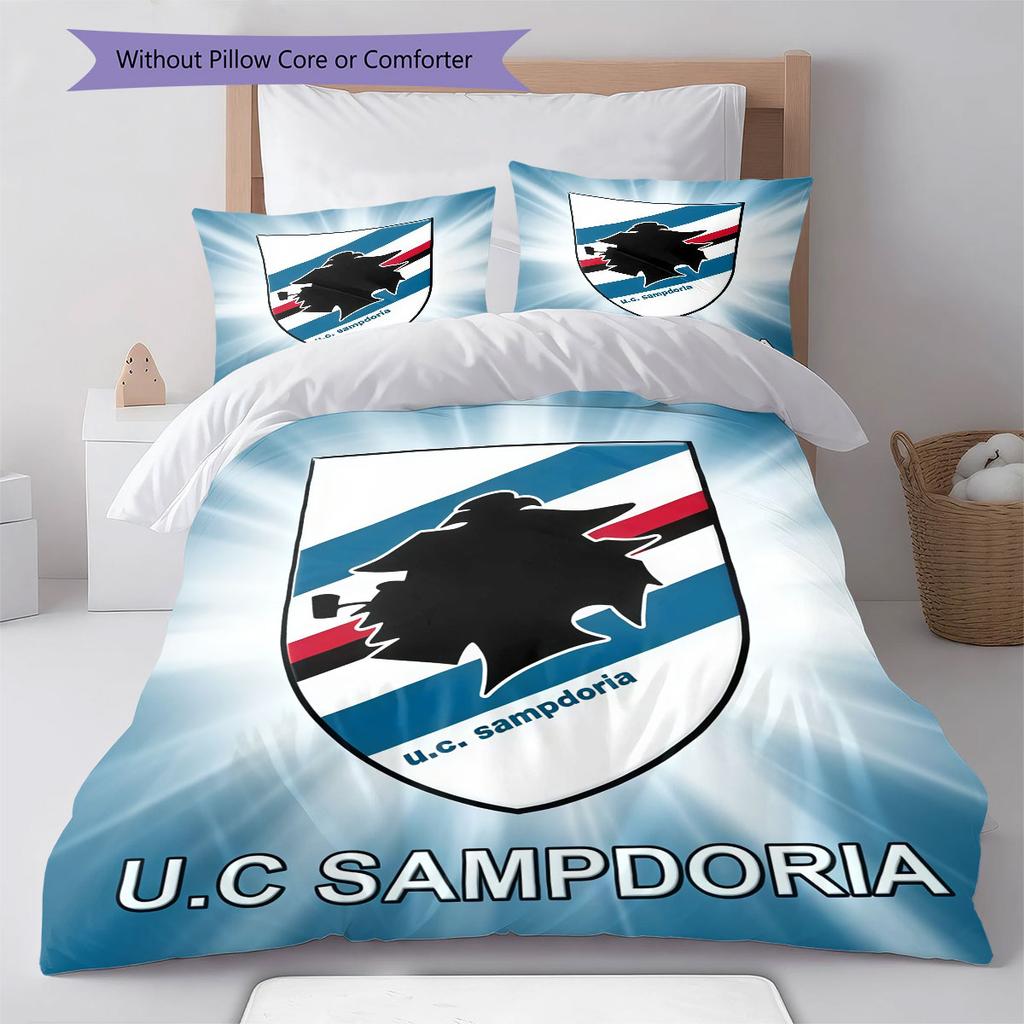 U.C. Sampdoria Bedding Quilt Set Quilt Cover Pillowcase Home Decoration Birthday Gift (1 * Duvet Cover + 2 * Pillowcase, Without Core)