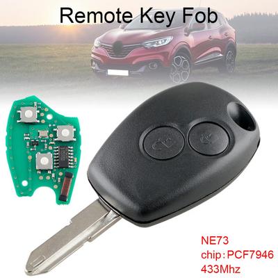433 MHz, 2/3 Tasten, schlüsselloser Zugang, ferngesteuerter Auto-Schlüsselanhänger mit PCF7946-Chip und NE73-Klinge, passend für Renault