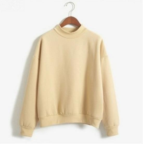 Free Shipping Women's Korean Solid Color Plus Velvet Hoodie - Autumn Winter High Collar Loose Baseball Jacket Outerwear for Students.