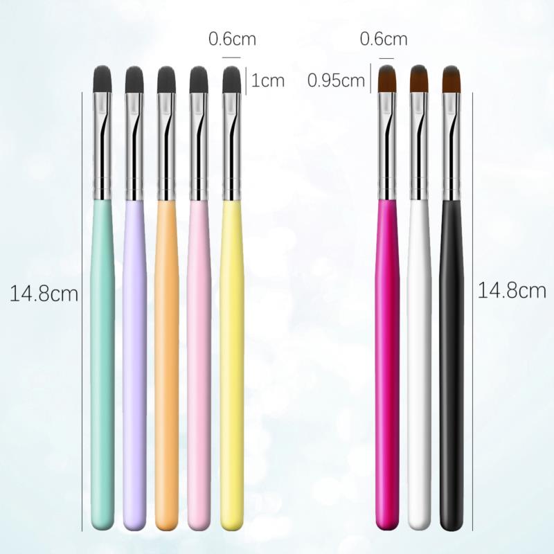 ידית מברשת לאמנות ציפורניים, מברשת ג'ל UV למעבר צבעים למניקור, כלי עט לציור ציפורניים