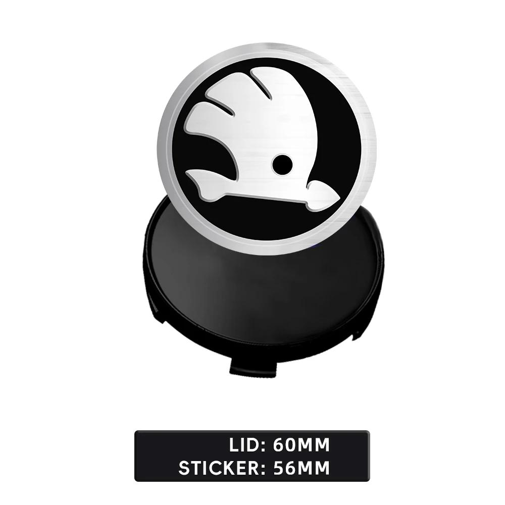 Samolepka na auto 2025 Nová 4/8 ks 56 60 mm Styling auta Krytky středů kol Poklice ráfku Znak Odznak Samolepka Pro Skoda Rapid Octavia A5